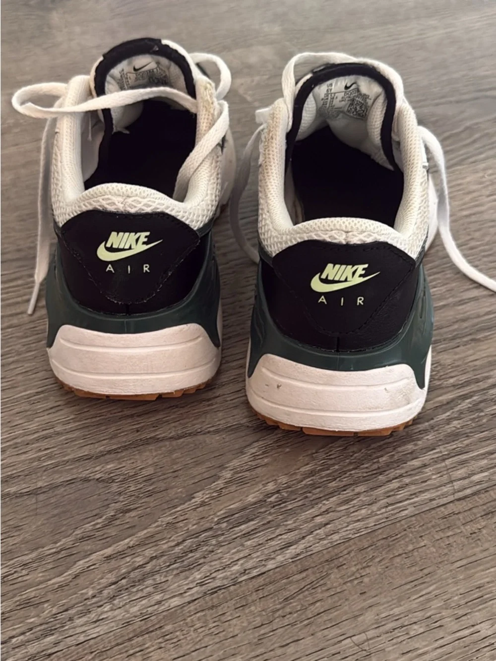 Nike Kids White Black Green Air Max Sneakers
